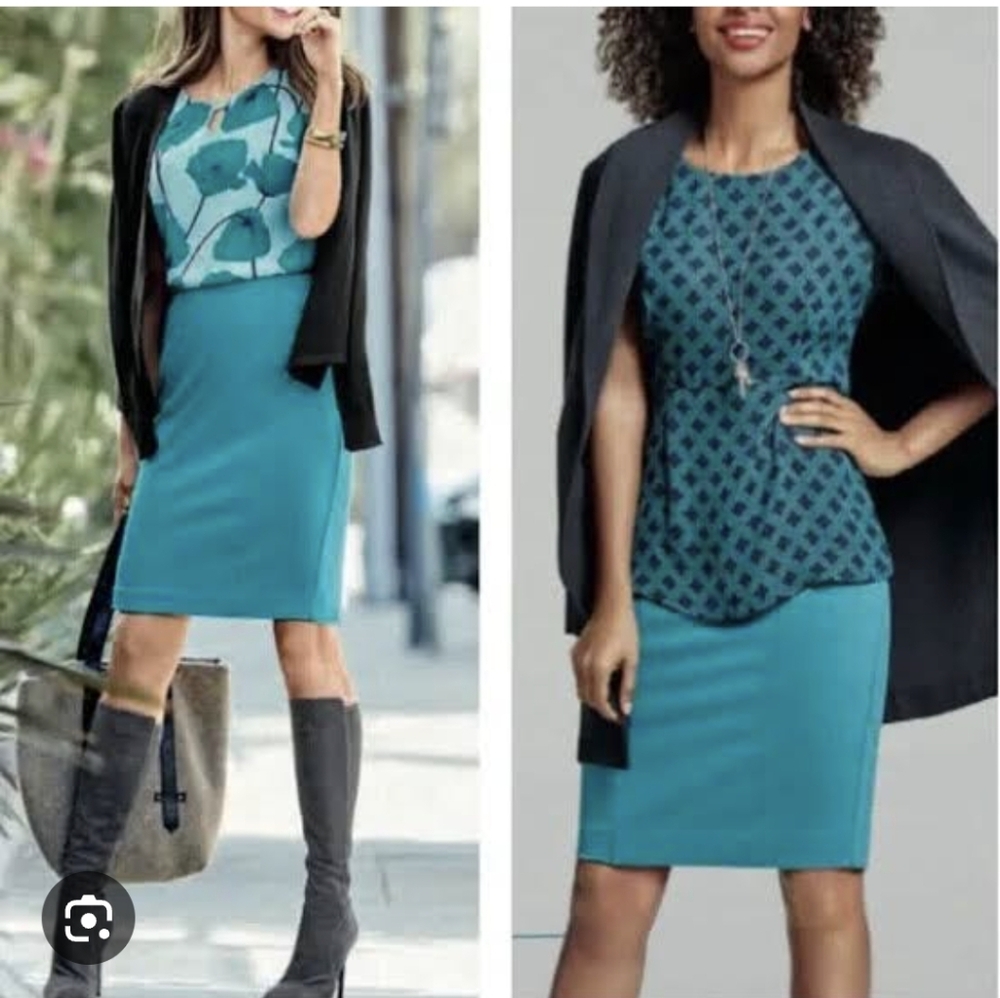 CAbi Turquoise Blue sigourney Pencil skirt Size 4